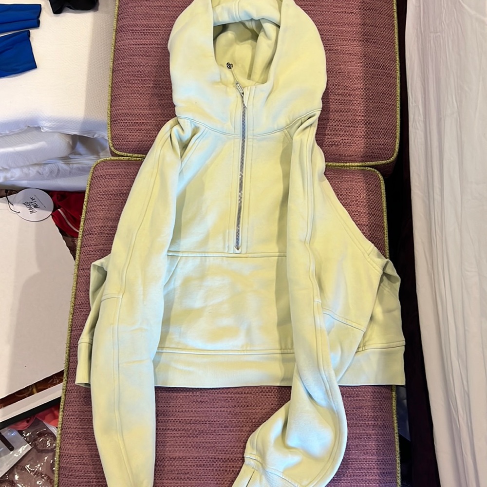 Scuba Oversized half zip hoodie - green